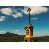 CZ - Trosky - Český ráj - ruins - time-lapse - nature - wayside cross - clouds - countryside - sun - 4K