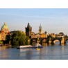 CZ - Prague - city - Charles bridge - Vltava - Old time square - ship - boat - dron - airport