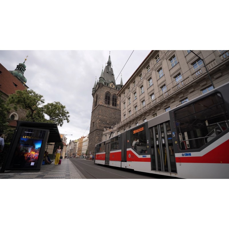 CZ - Prague - transport - tram - rail - crossing - exterior - street - point - 2024